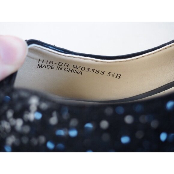 Cole Haan Black Glitter Peep Toe Heels Pumps Grand OS Signature, Size 5.5 (US) - Picture 8 of 12